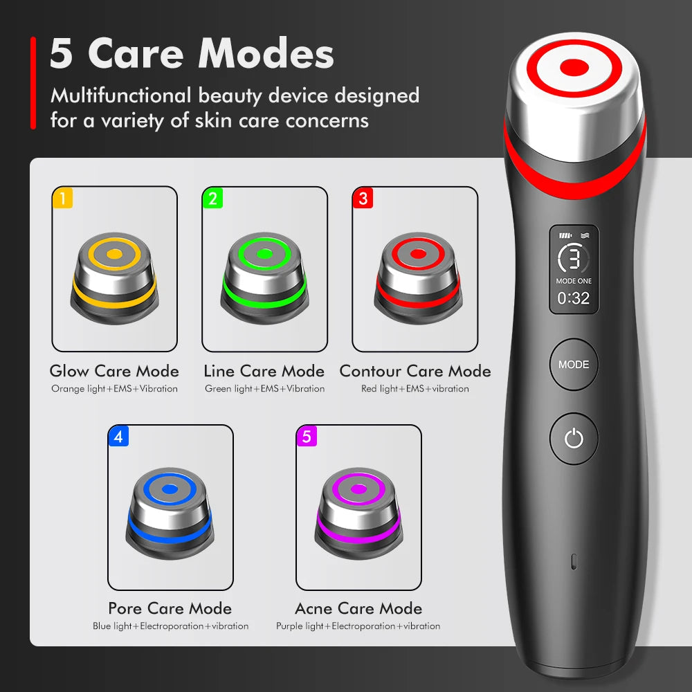 Age Boosters Pro R6 EMS RF LED Facial Device Skin Tightening Anti Wrinkle Pore Cleaner Beauty Tool