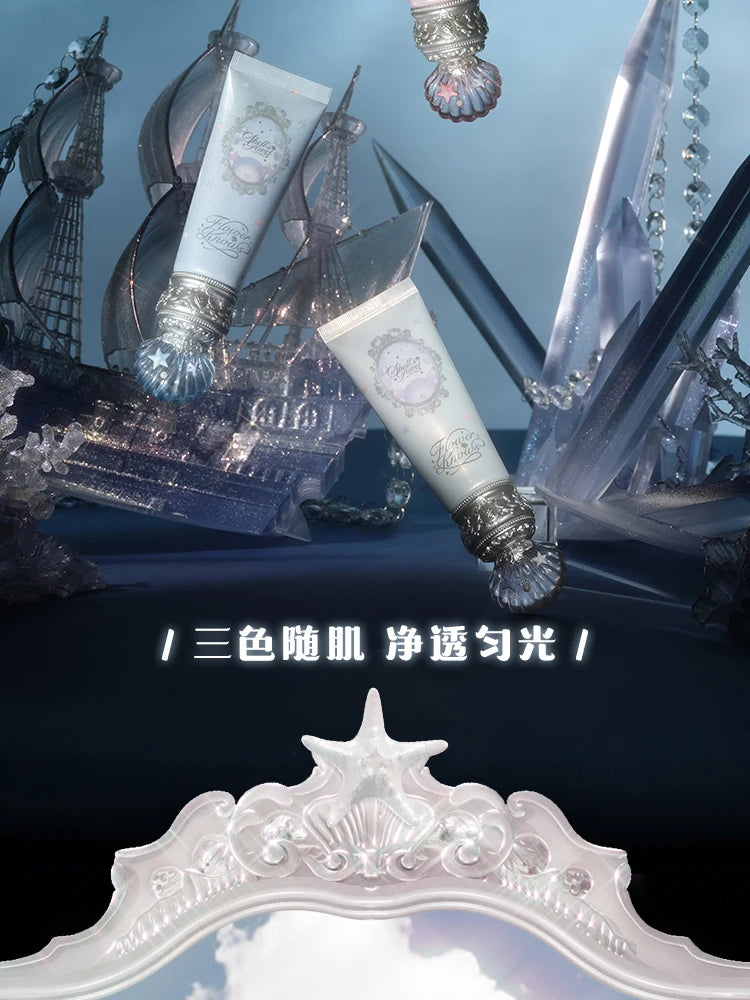 Makeup Flower Knows Shell Pearl Collection Primer Coloring Makeup Base Face Milk Brightening and Holding Make Up Concealer