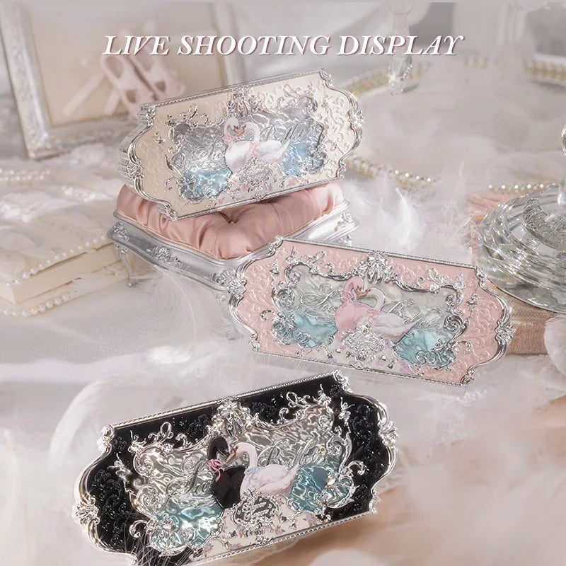 Flower Knows Makeup Sets Swan Ballet Eyeshadow Palette Matte Glow Shimmer Powder Blush Moisturizing Lipstick Highlighter Kit