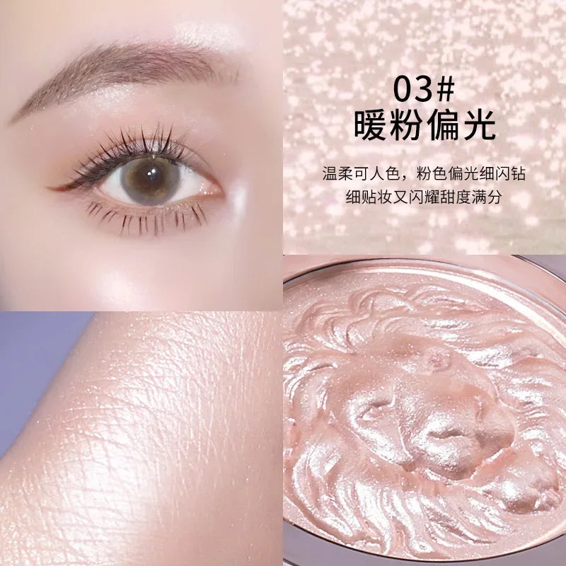 High Glossy Face Illuminator Highlighting & Contour Palette Shade Face Pearlescent Lion Ginger Highlights Powder Private Label