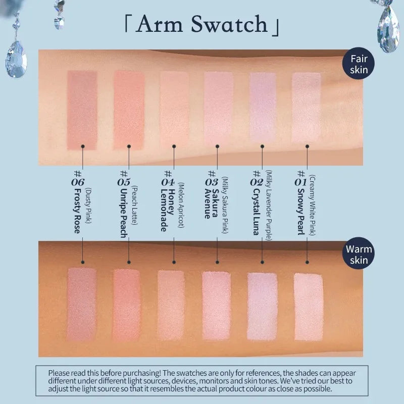 Flower Knows Embossed Blush Natural Cheek Blusher Matte Finish Cruelty-Free Powder Blush Makeup Matte Finish