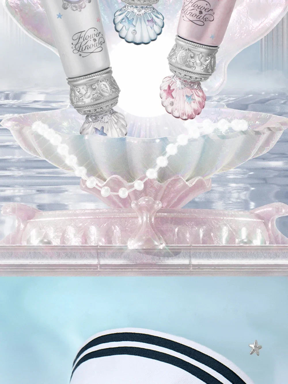 Flower Knows Primer Makeup Shells Jewel Radiance Hydrating Long Lasting Vegan Cruelty Free Base Primer 45g