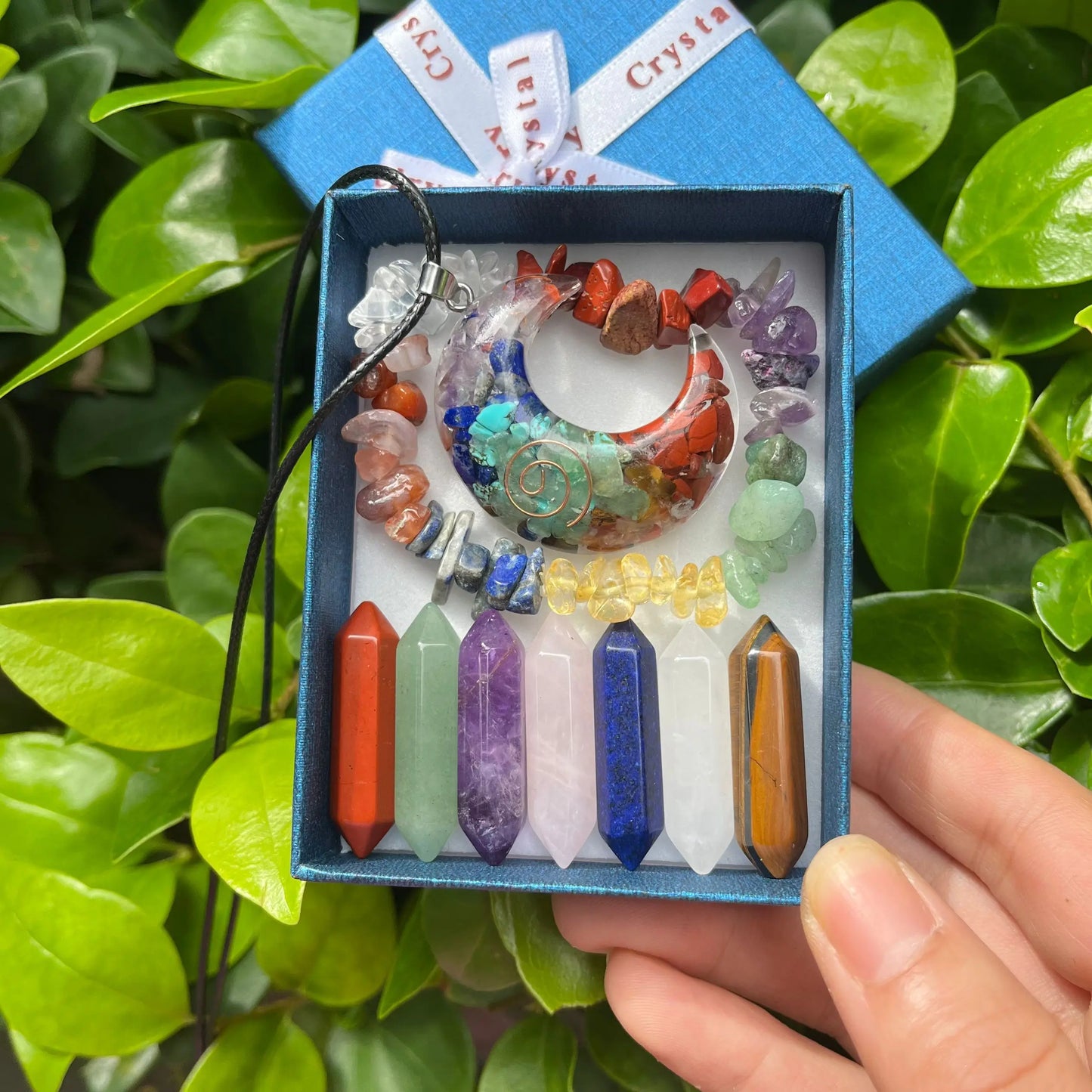 Chakra Healing Crystals Gift Set - 9pcs Quartz Stones for Energy Balance, Meditation & Home Deco