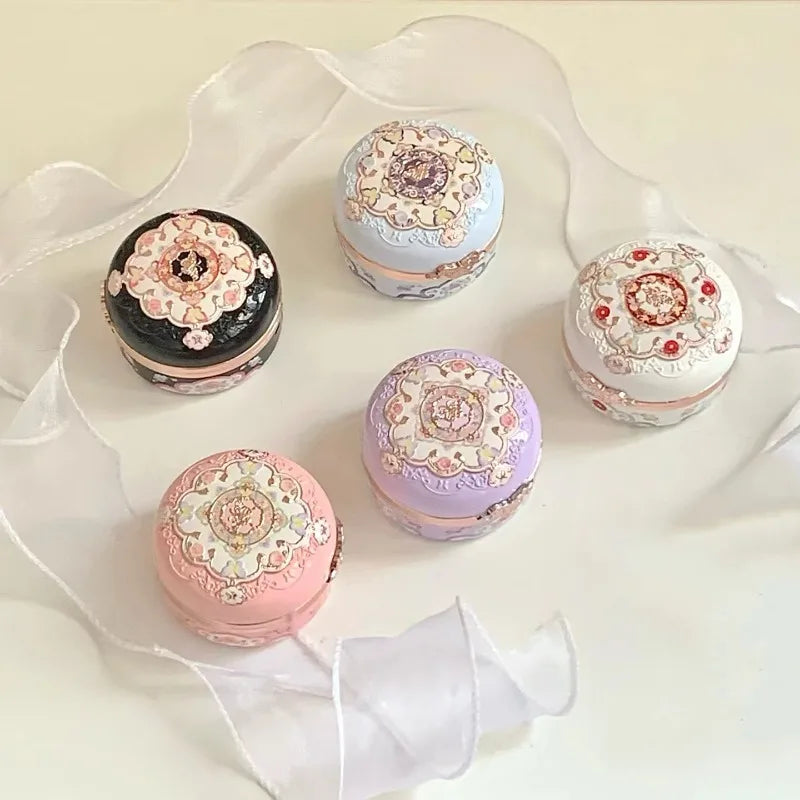 Flower Knows Swan Ballet Velvet Embossed Blush Matte Makeup Pressed Blusher Powder Pallet Women Gift Set
