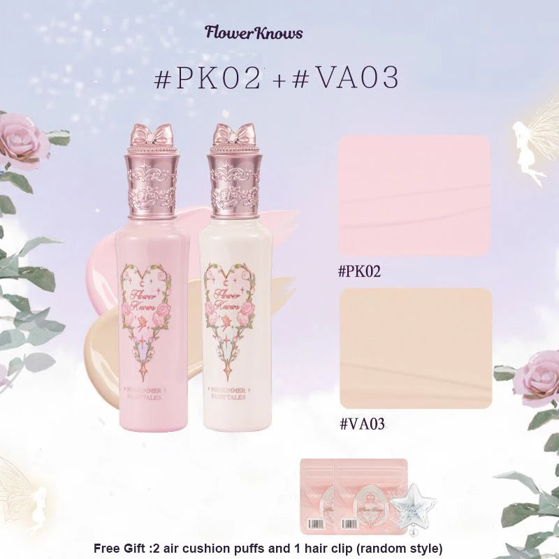 Flowerknows Midsummer Fairytales Brightening Liquid Concealer 2pcs Under Eye Makeup Natural Coverage,Lightweight,Conceals Set