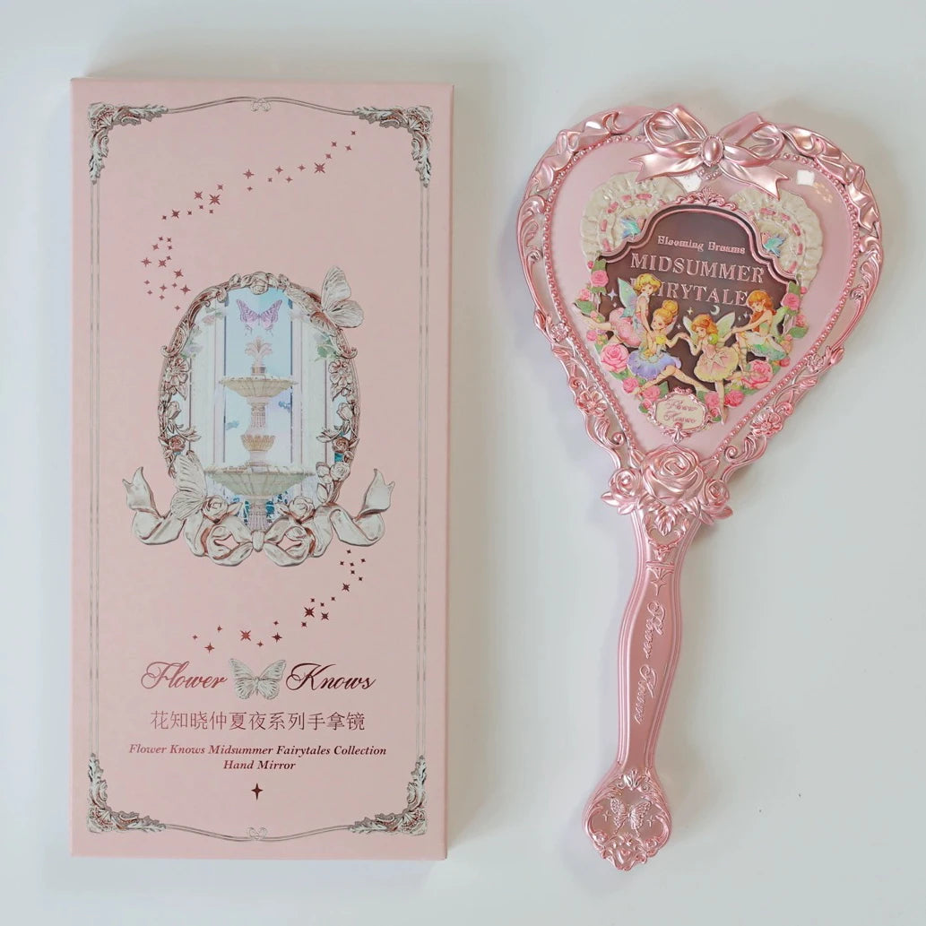 Mirror Moonlight Mermaid Collection Handheld Limited Edition Mirror White, Blue, Pink, and Chocolate Fairy Design
