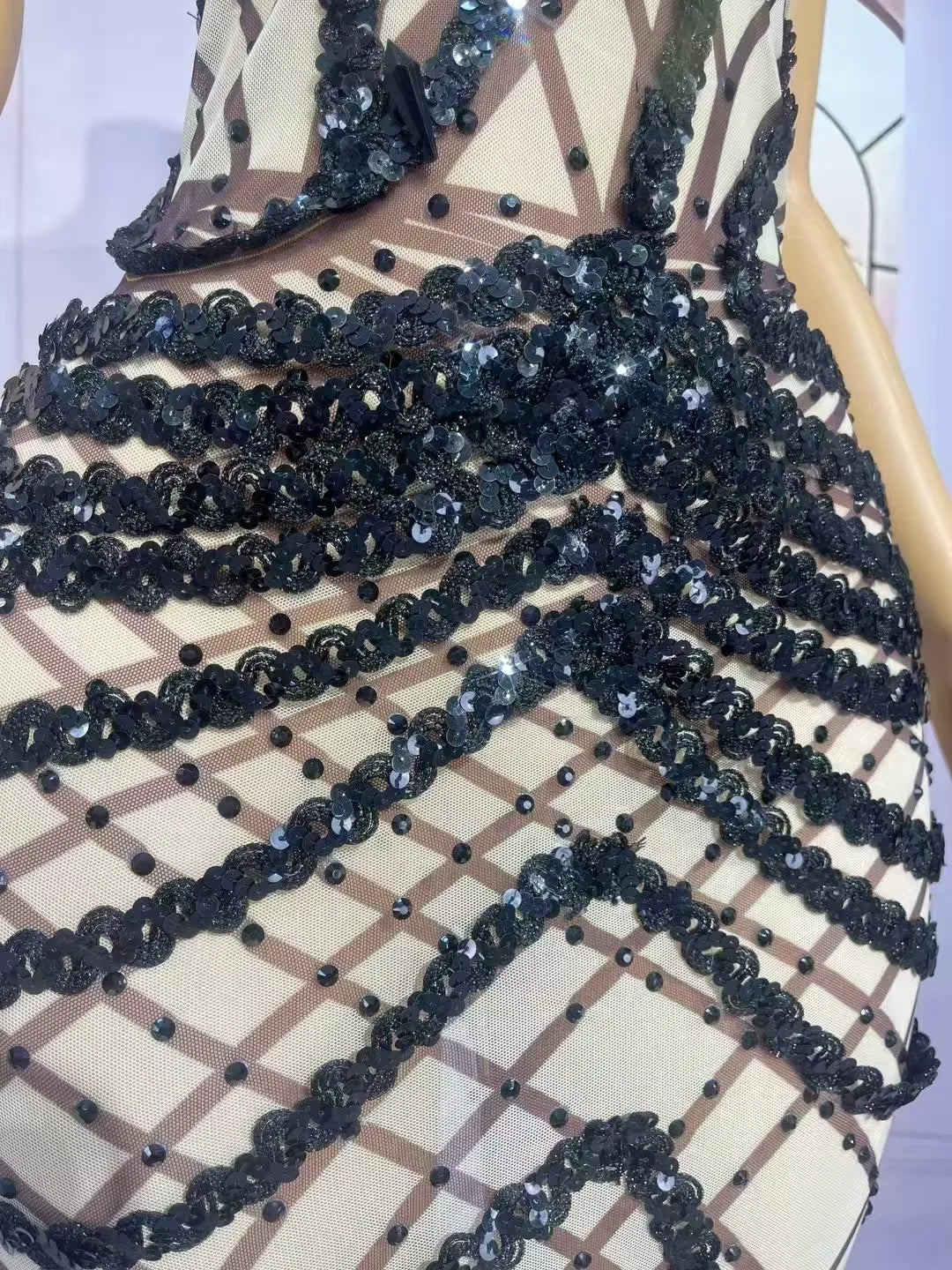 Sexy High-end Sparkly Rhinestones Sequins Supenders Mesh Trailing dress Women Evening Prom Gown Show Red carpet Stage Gowns
