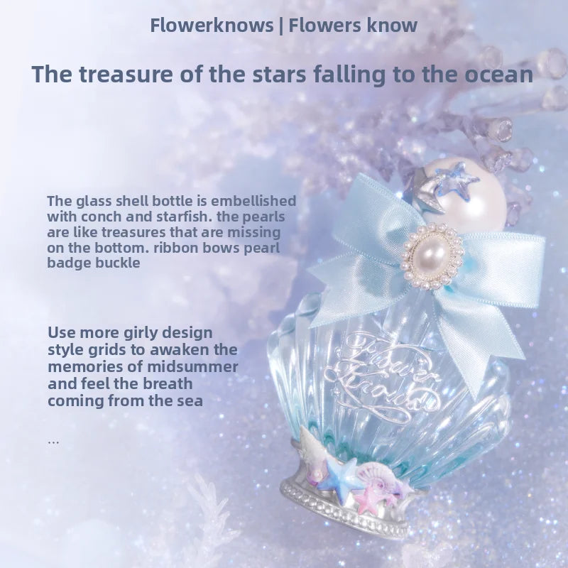 Flowerknows Shell Pearl Collection Perfume Flower Know Makeup Fruit Grapefruit Long Lasting Personal Perfume Eau de Parfum 50ML