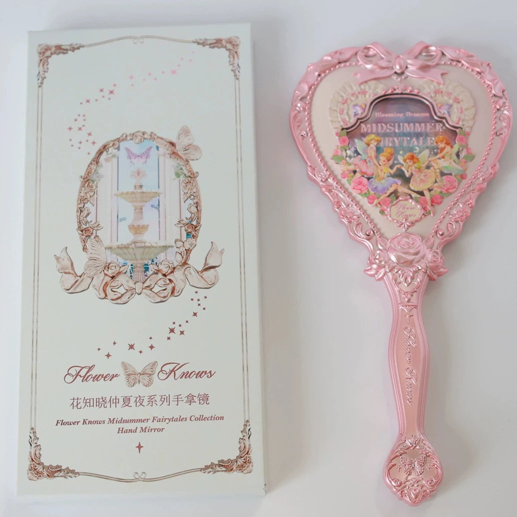 Mirror Moonlight Mermaid Collection Handheld Limited Edition Mirror White, Blue, Pink, and Chocolate Fairy Design