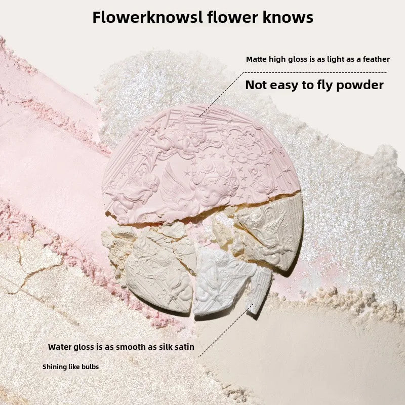 Flower Knows Little Angel Embossed Highlighter Natural brightening water light three-dimensional contour powder