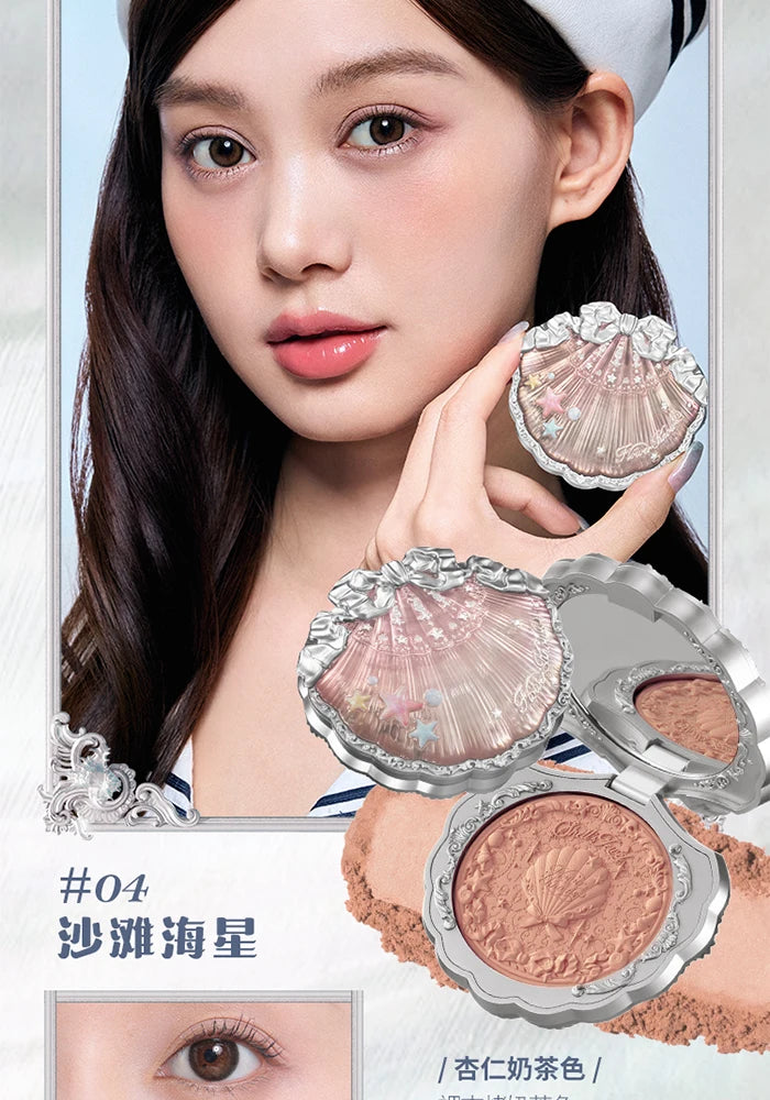 Makeup Flowerknows Shell Pearl Collection Silk Satin Blusher Lightweight Highly Pigmented Blush Powder Long Lasting Face Blushes