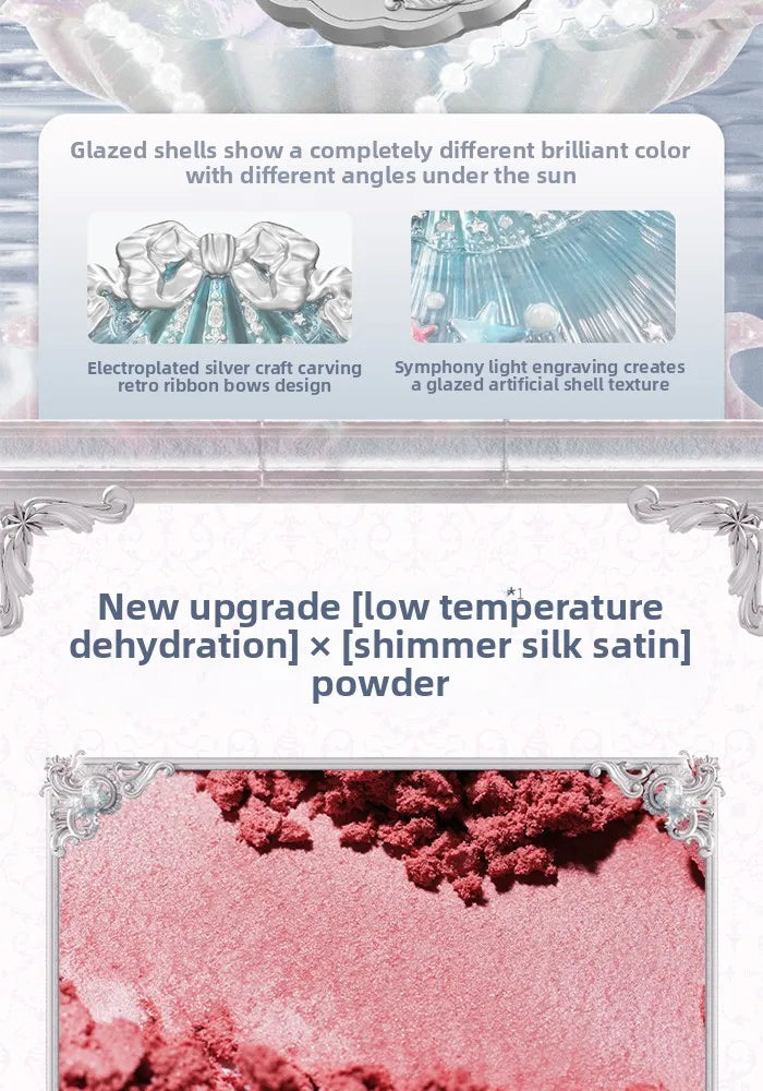 Makeup Flowerknows Shell Pearl Collection Silk Satin Blusher Lightweight Highly Pigmented Blush Powder Long Lasting Face Blushes
