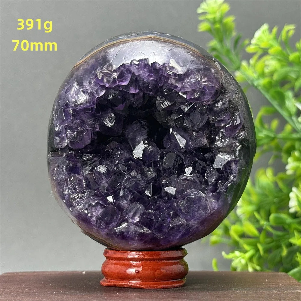 Natural Amethyst Crystal Sphere - Healing Energy Ball for Meditation, Aura Cleanse, Home Decor, Feng Shui, Gemstone Gift