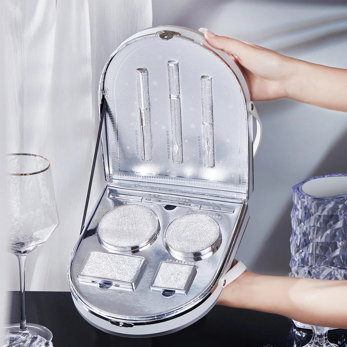 Maquillaje Profesional 8 Piece Makeup Set Gift Box Lipstick Loose Powder Eye Shadow Cosmetic Make Up Kit