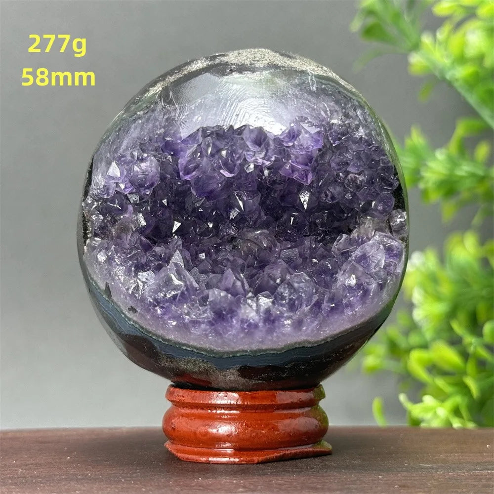 Natural Amethyst Crystal Sphere - Healing Energy Ball for Meditation, Aura Cleanse, Home Decor, Feng Shui, Gemstone Gift