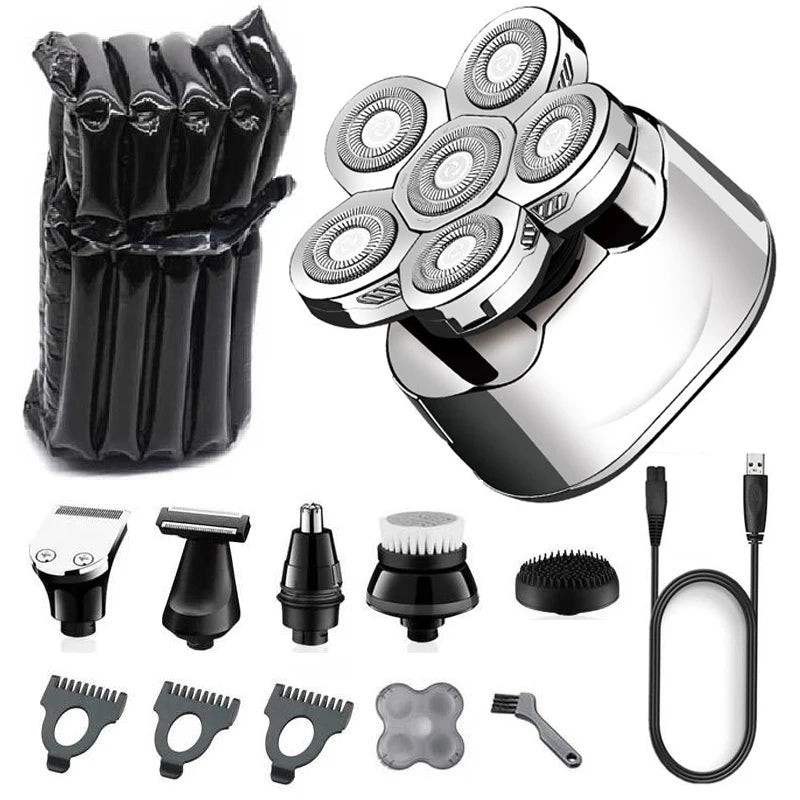 Electric Shaver Kit Men 5in1Wet DryRazor Beard Trimmer Digital Display Face Body Shaving Tool
