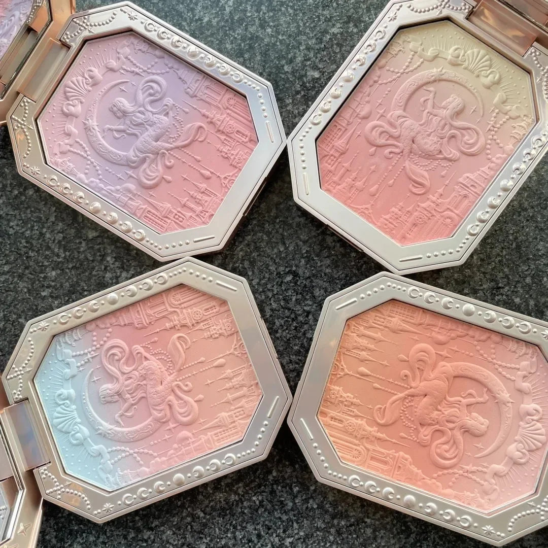 Flower Knows Moonlight Mermaid Blush Powder 5g Long Lasting Soft Matte Vegan Waterproof Natural Glow Fairycore Cheek Makeup