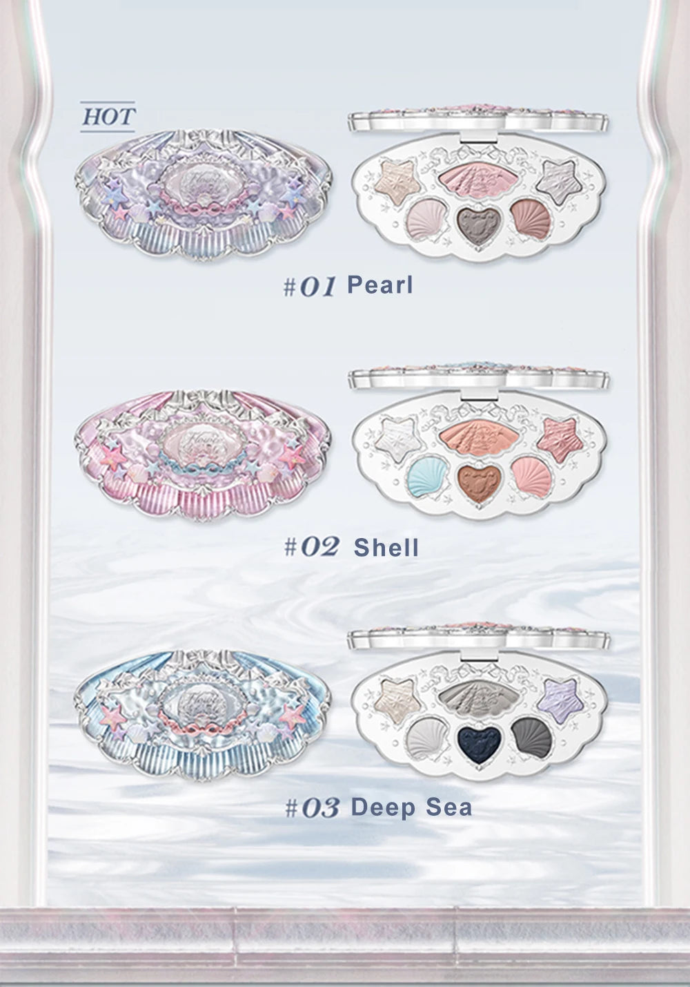 Flower Knows Shell Eyeshadow Palette 6 Colors Matte Shimmer Highly Pigmented Long Lasting Blendable Natural Look Makeup