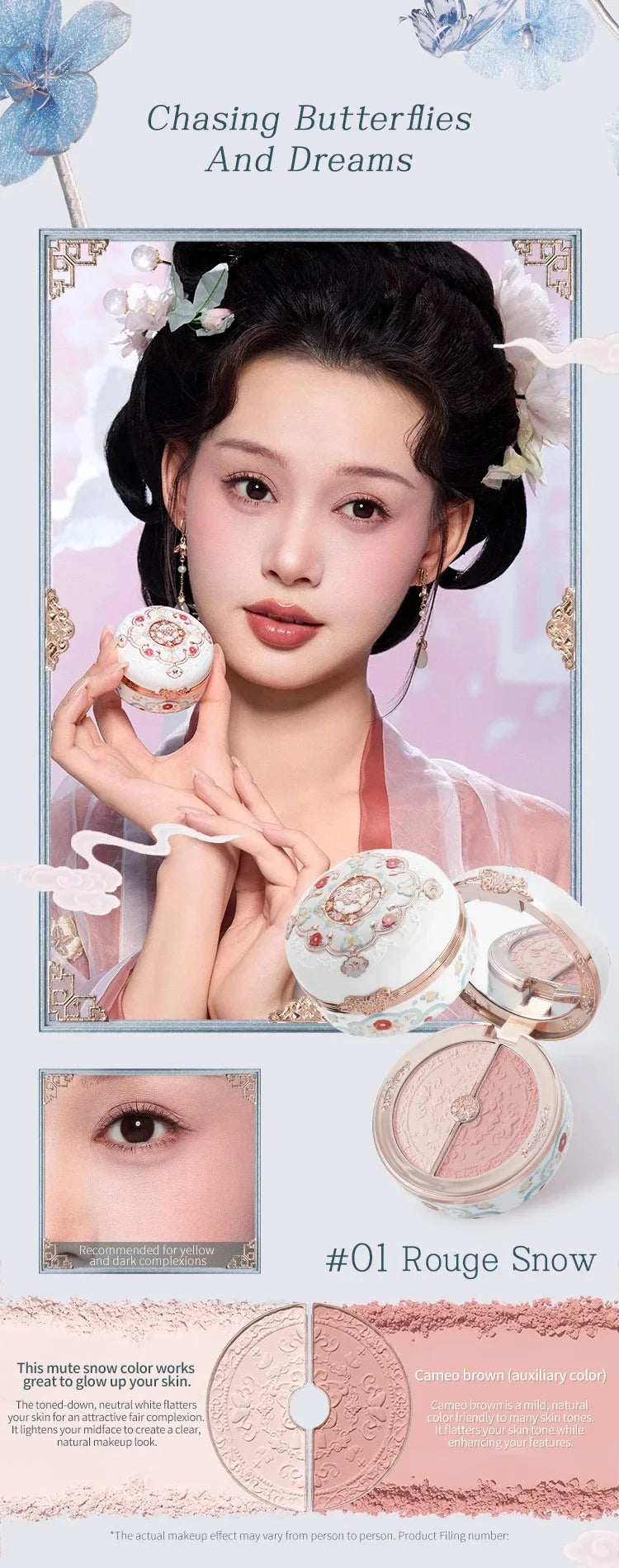 Flower Knows Gift Set Little Angel Lip Glaze Original Matte Blush For Cheeks Vegan Long Lasting Eyeshadow Palette Make Up Set