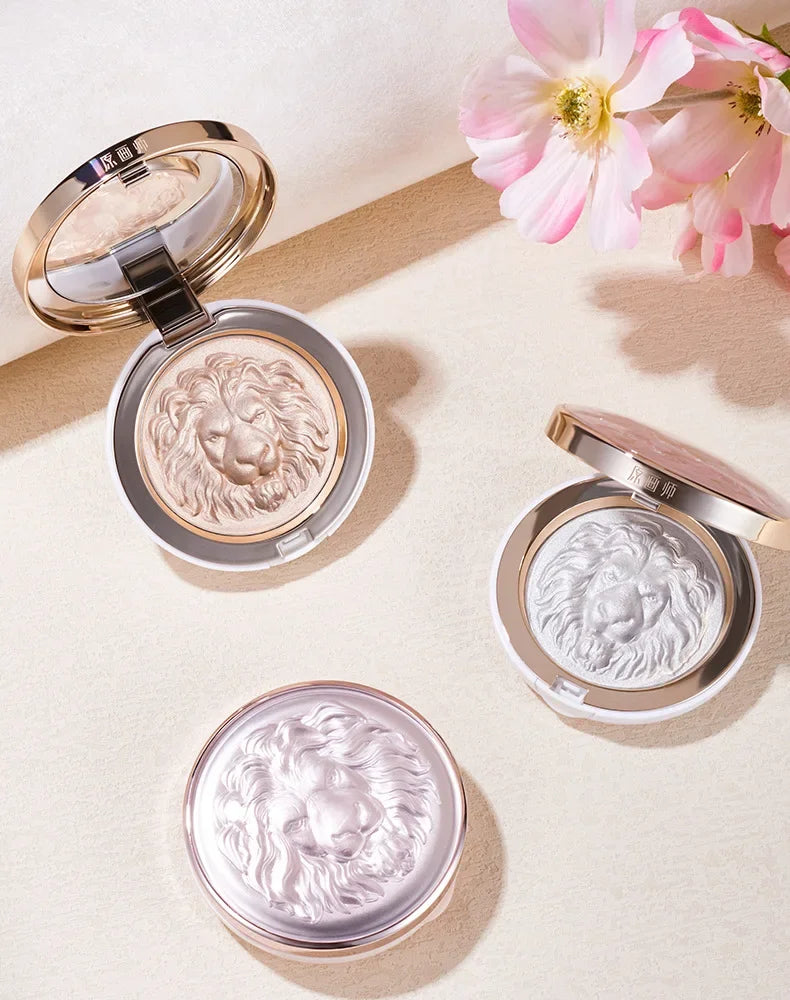 High Glossy Face Illuminator Highlighting & Contour Palette Shade Face Pearlescent Lion Ginger Highlights Powder Private Label