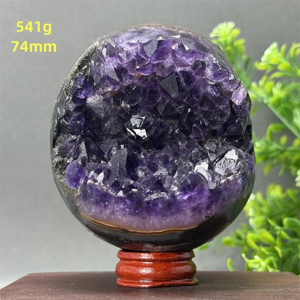 Natural Amethyst Crystal Sphere - Healing Energy Ball for Meditation, Aura Cleanse, Home Decor, Feng Shui, Gemstone Gift