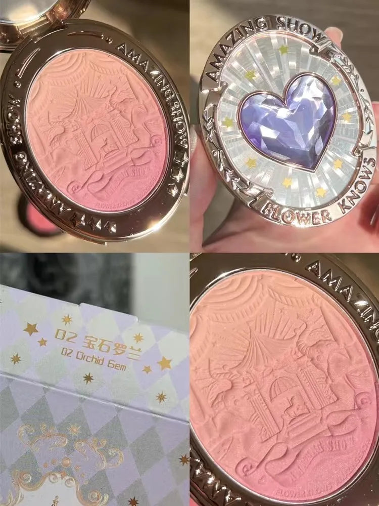 Flower Knows Blush Makeup Flower Knowing Circus Blue Purple Gradient Blusher Matte Natural Glow Face Powder Blushes 5g/0.17OZ