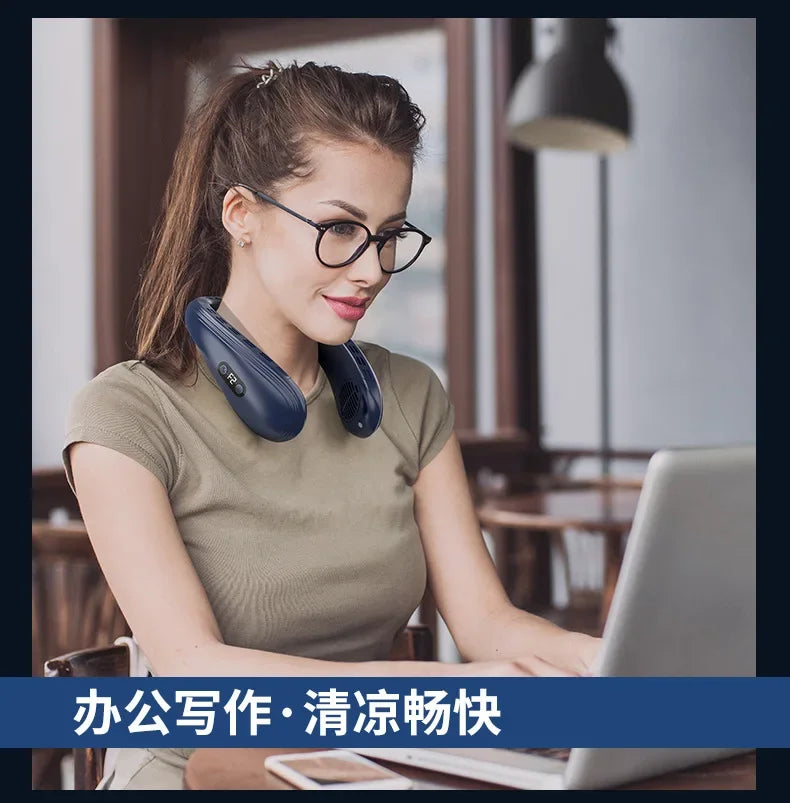 Neck & Back Cooling Fan – Hands-Free Comfort Anywhere
