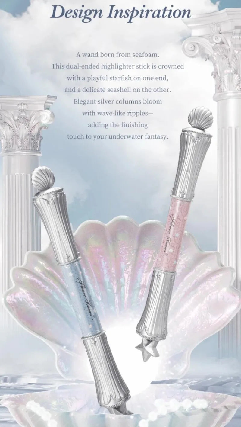 Flower Knows Shell Jewelry Essence Shimmer Lip Gloss Blush For Cheek Red Makeup Pearl Eye Shadow Ocean Mysterious Gift Box