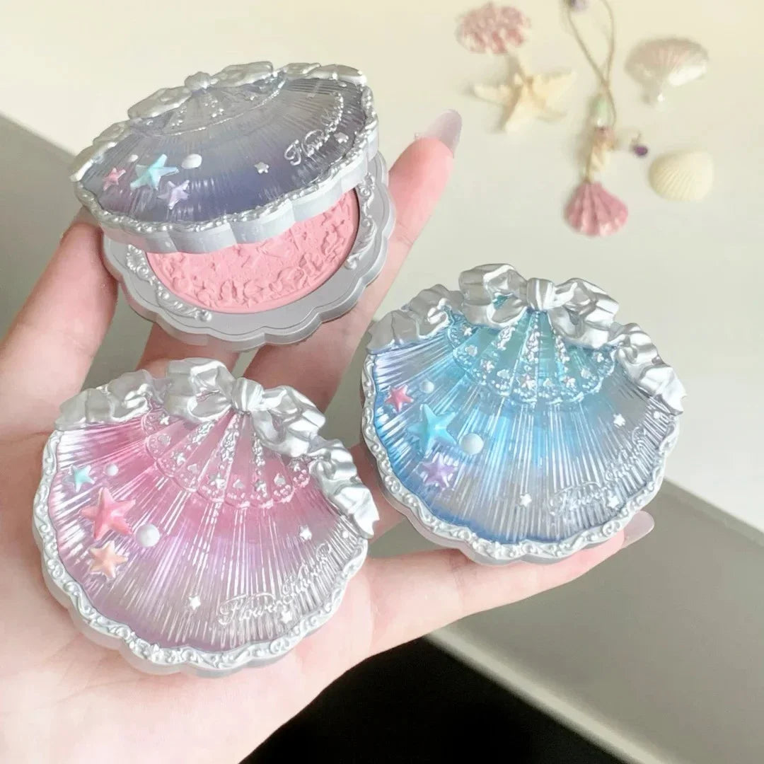 Flower Knows  Shell's Jewel Mermaid Makeup Gift Set Eyeshadow Lip Gloss Blush Ocean Theme Cosmetic Kit for Girls New Arrival