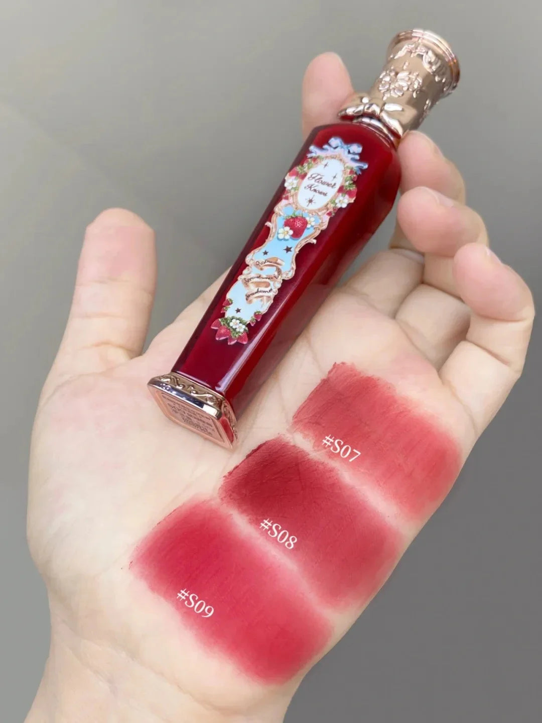 Flower Knows Strawberry Rococo Matte Lip Cream Vegan Waterproof Long Lasting Lip Stain Lightweight Blur Tint For Women Girl