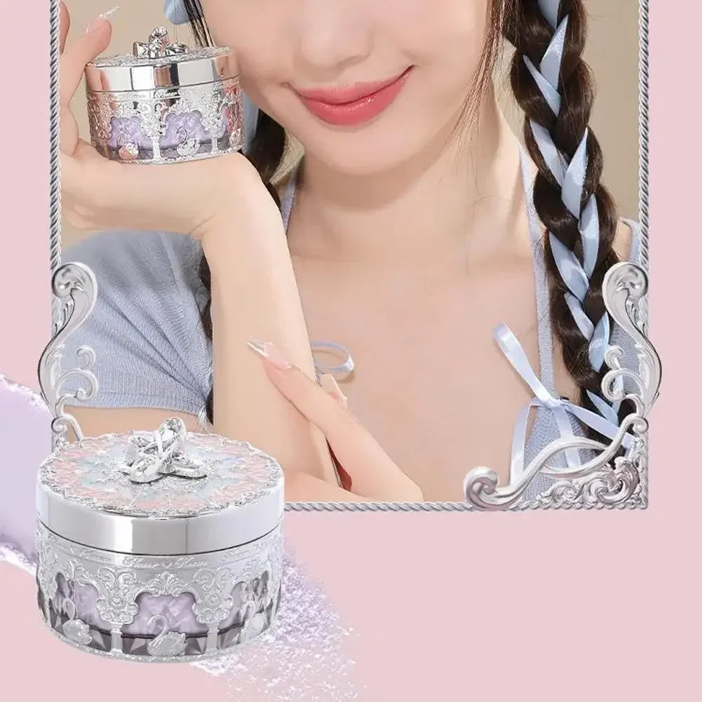 Flower Knows Swan Ballet Setting Rose Scent Loose Powder Makeup Matte Finishing Oil Control Setting Powder Make-up For Women
