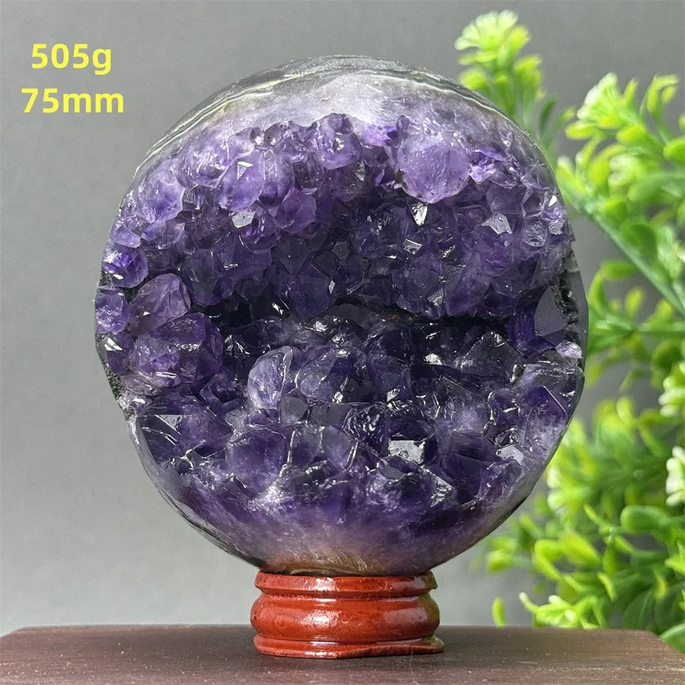 Natural Amethyst Crystal Sphere - Healing Energy Ball for Meditation, Aura Cleanse, Home Decor, Feng Shui, Gemstone Gift
