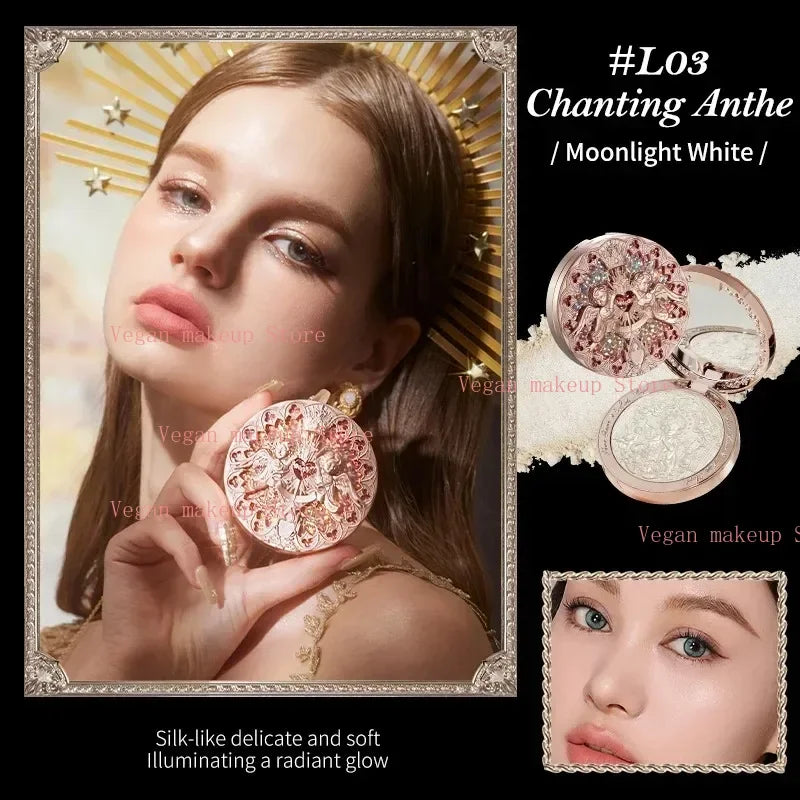 Flower Knows Makeup Sets Moonlight Mermaid Eyeshadow Little Angel Highlighter Powder Glow Waterproof Matte Lipstick Glossy