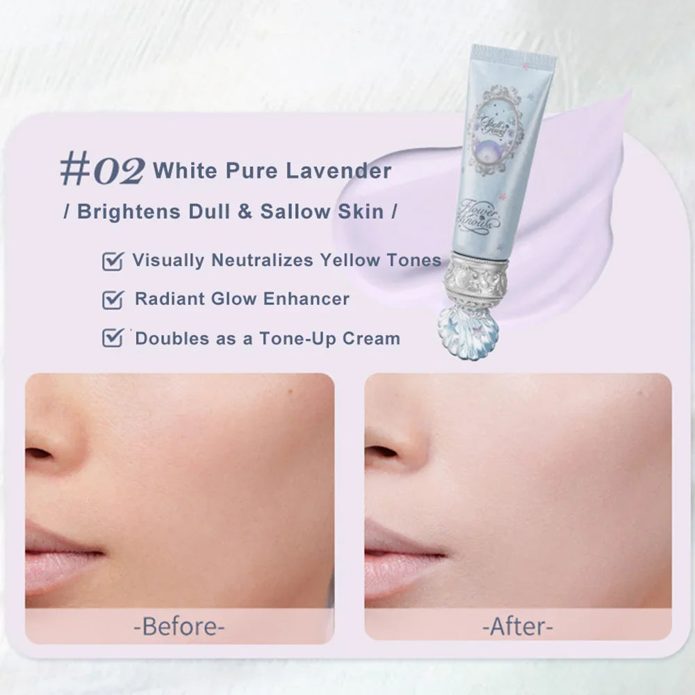 Flower Knows Primer Makeup Shells Jewel Radiance Hydrating Long Lasting Vegan Cruelty Free Base Primer 45g