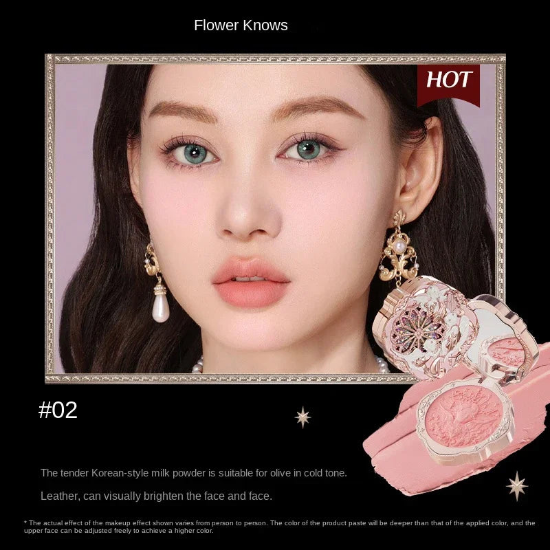 Flower Knows Cream Blush Korean Makeup Smooth Long Lasting Cloud Skin Look Natural Glow Cheek Tint Face Enhancer