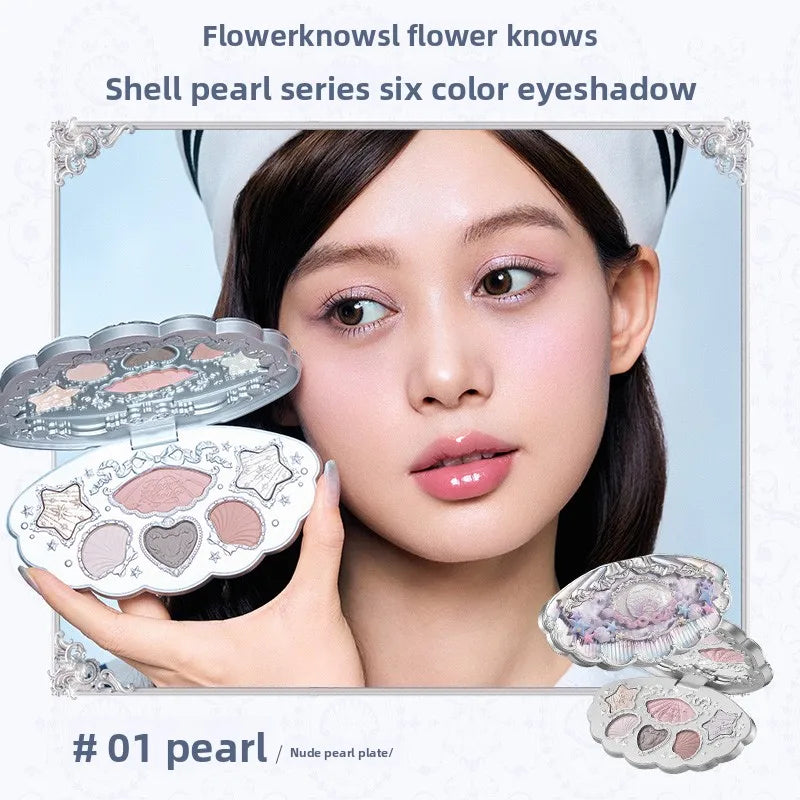Flower Knows Shell Jewelry Essence Shimmer Lip Gloss Blush For Cheek Red Makeup Pearl Eye Shadow Ocean Mysterious Gift Box