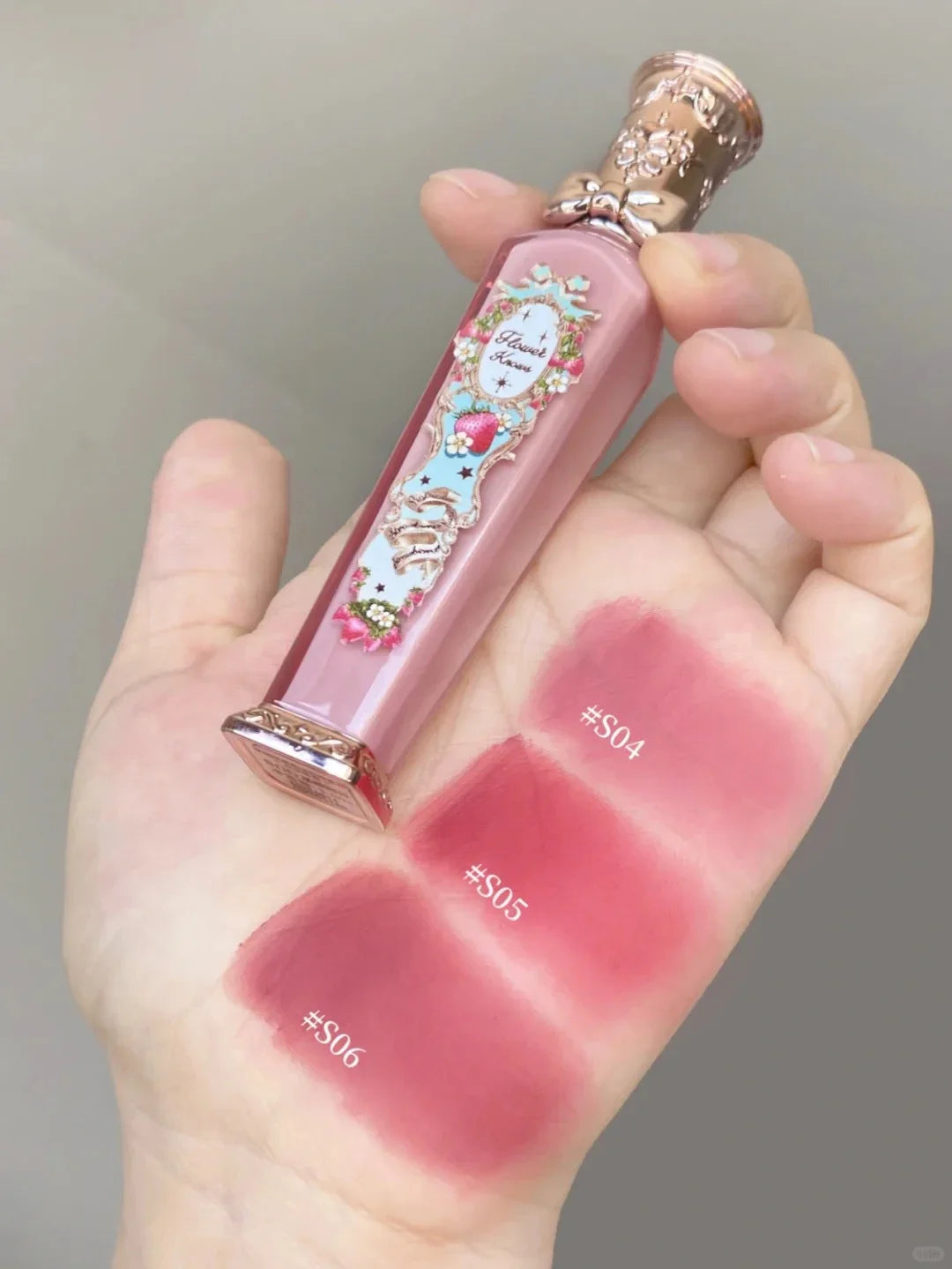 Flower Knows Strawberry Rococo Matte Lip Cream Vegan Waterproof Long Lasting Lip Stain Lightweight Blur Tint For Women Girl
