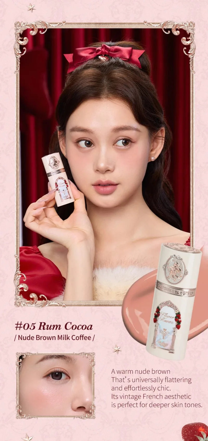 Flower Knows Makeup Blush Concealer Sets Strawberry Cupid Collection Liquid Blushes For Cheek 6pcs Kit Matte Finish Long Lasting