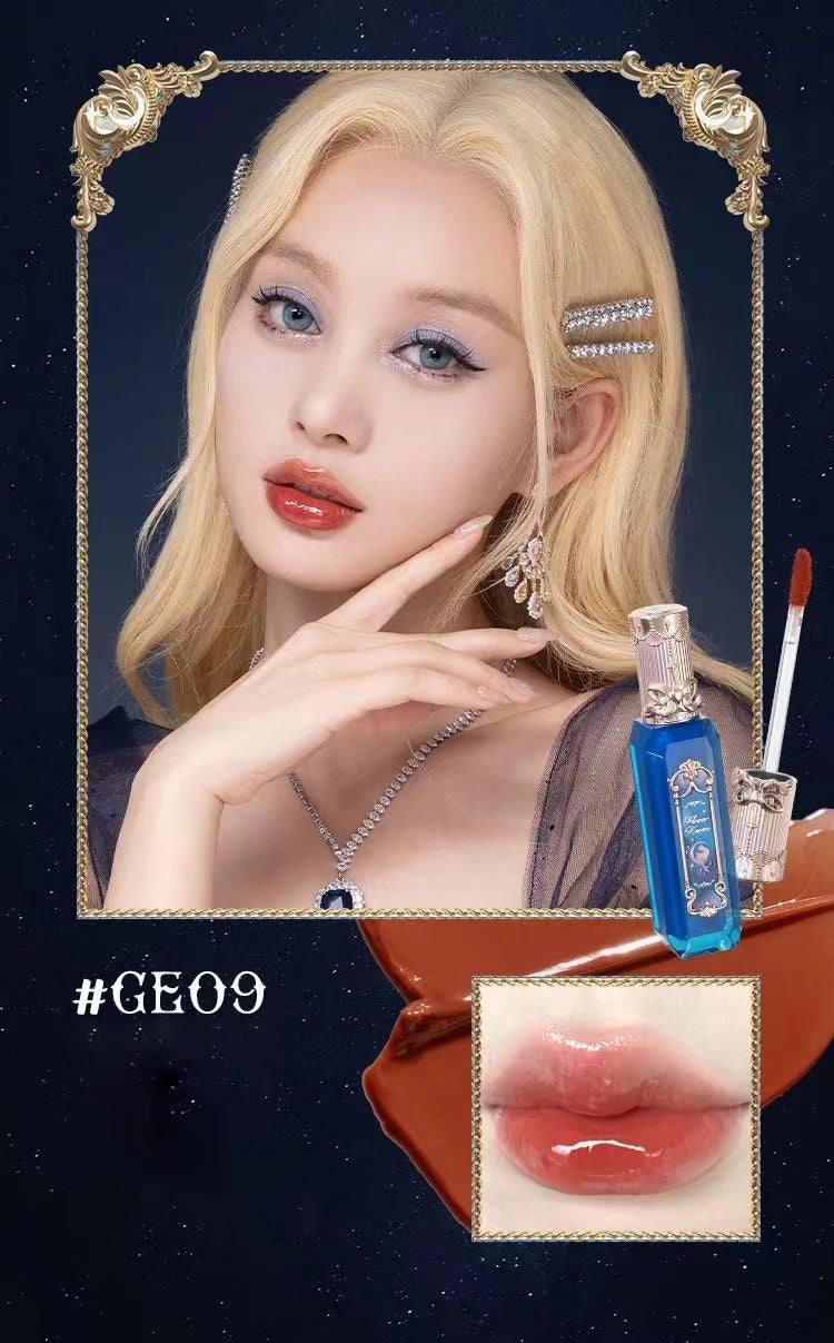Flower Knows Moonlight Mermaid Series Jewelry Lip Glaze Moisturizing Non-sticky Glossy mirror surface Hydrating Long-lasting