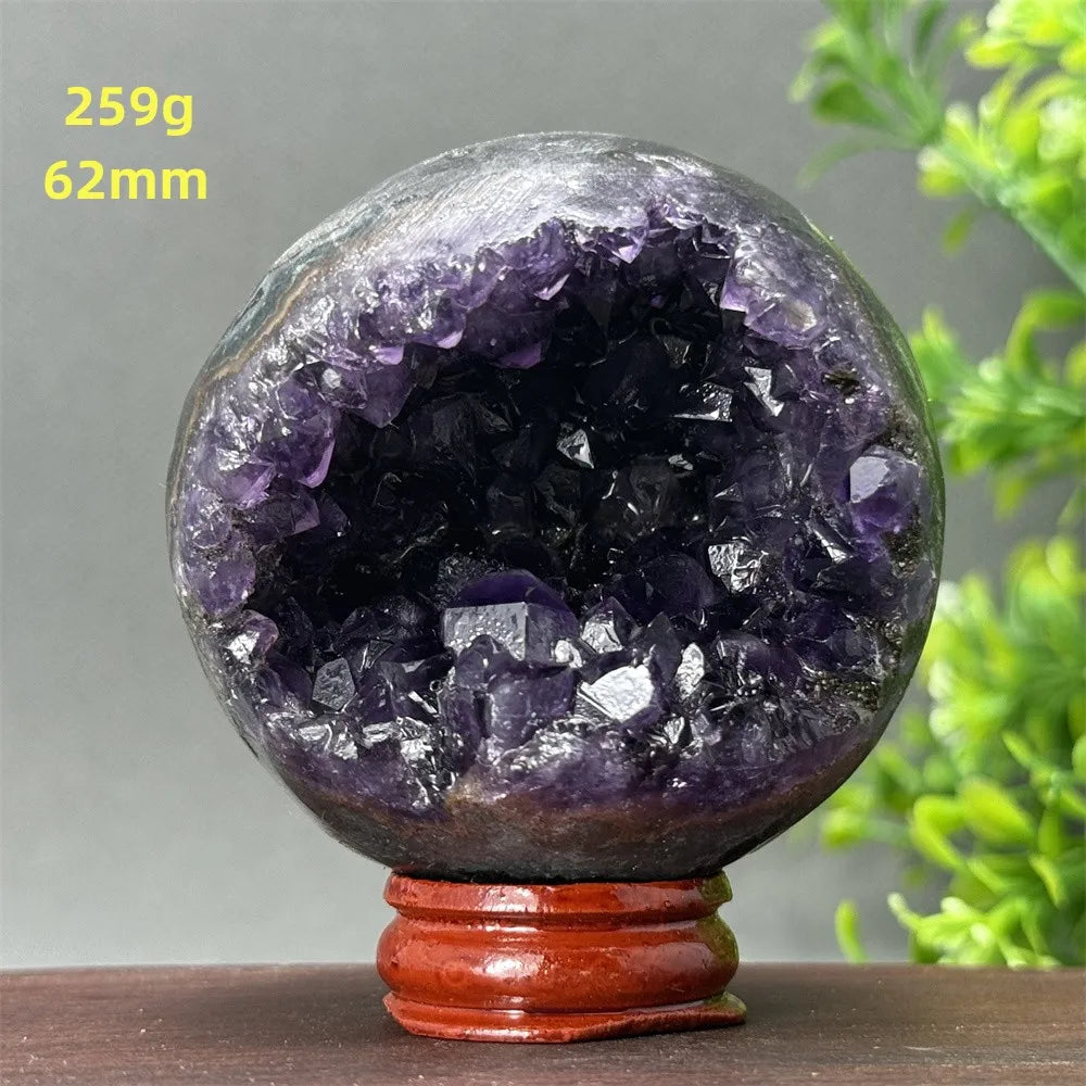 Natural Amethyst Crystal Sphere - Healing Energy Ball for Meditation, Aura Cleanse, Home Decor, Feng Shui, Gemstone Gift
