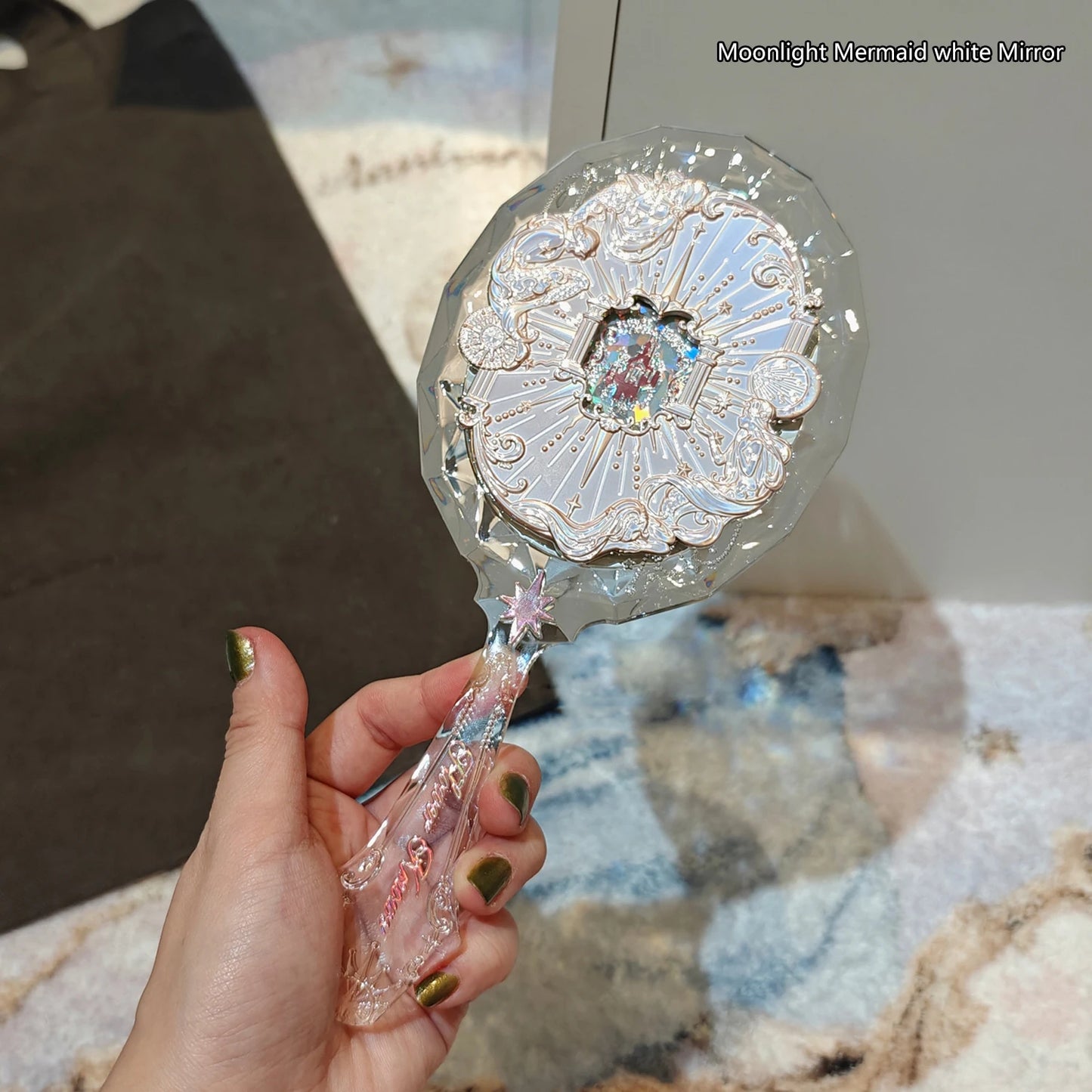 Mirror Moonlight Mermaid Collection Handheld Limited Edition Mirror White, Blue, Pink, and Chocolate Fairy Design