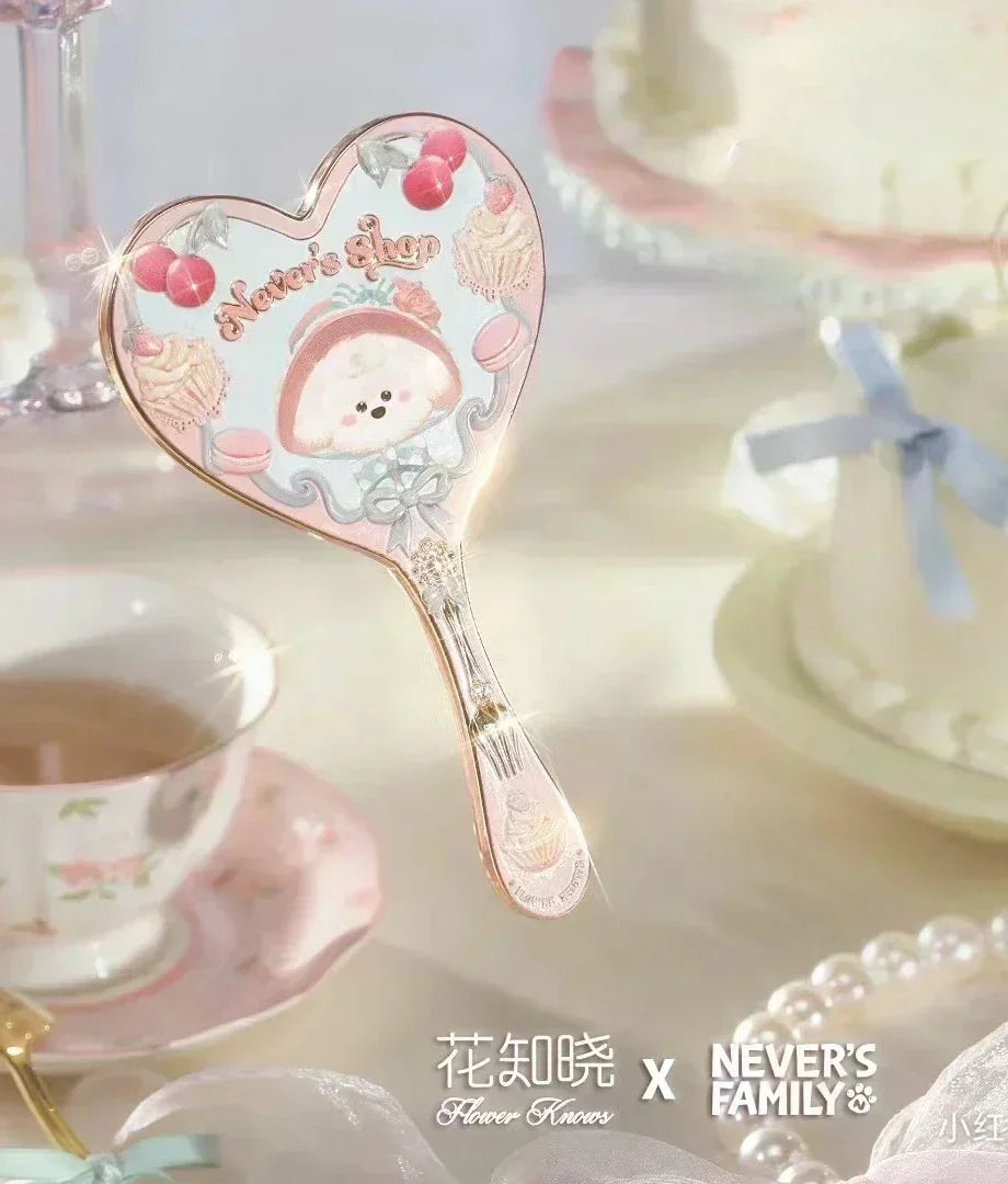 Flower Knows Little Angel Series Hand Holding Mirror 3 Types Exquisite Relief Makeup Tools