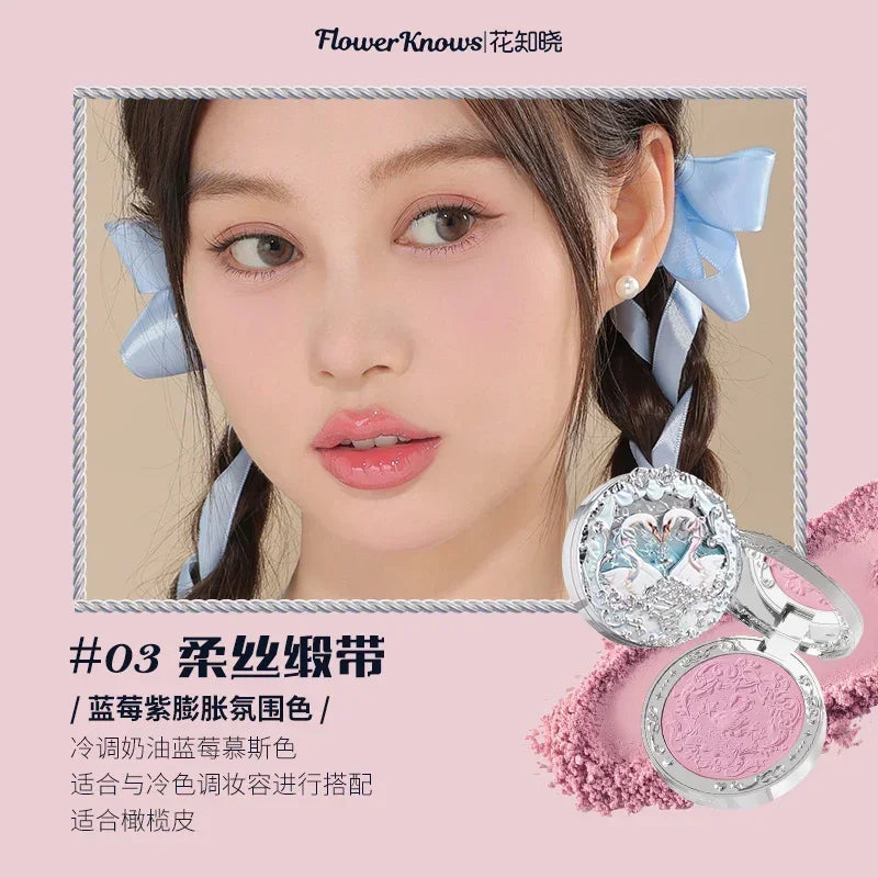 Flower Knows Cheek Blush Moonlight Mermaid Tri-Color Gradient Blusher in Matte Finish Vegan Cruelty Free Private Label Makeup