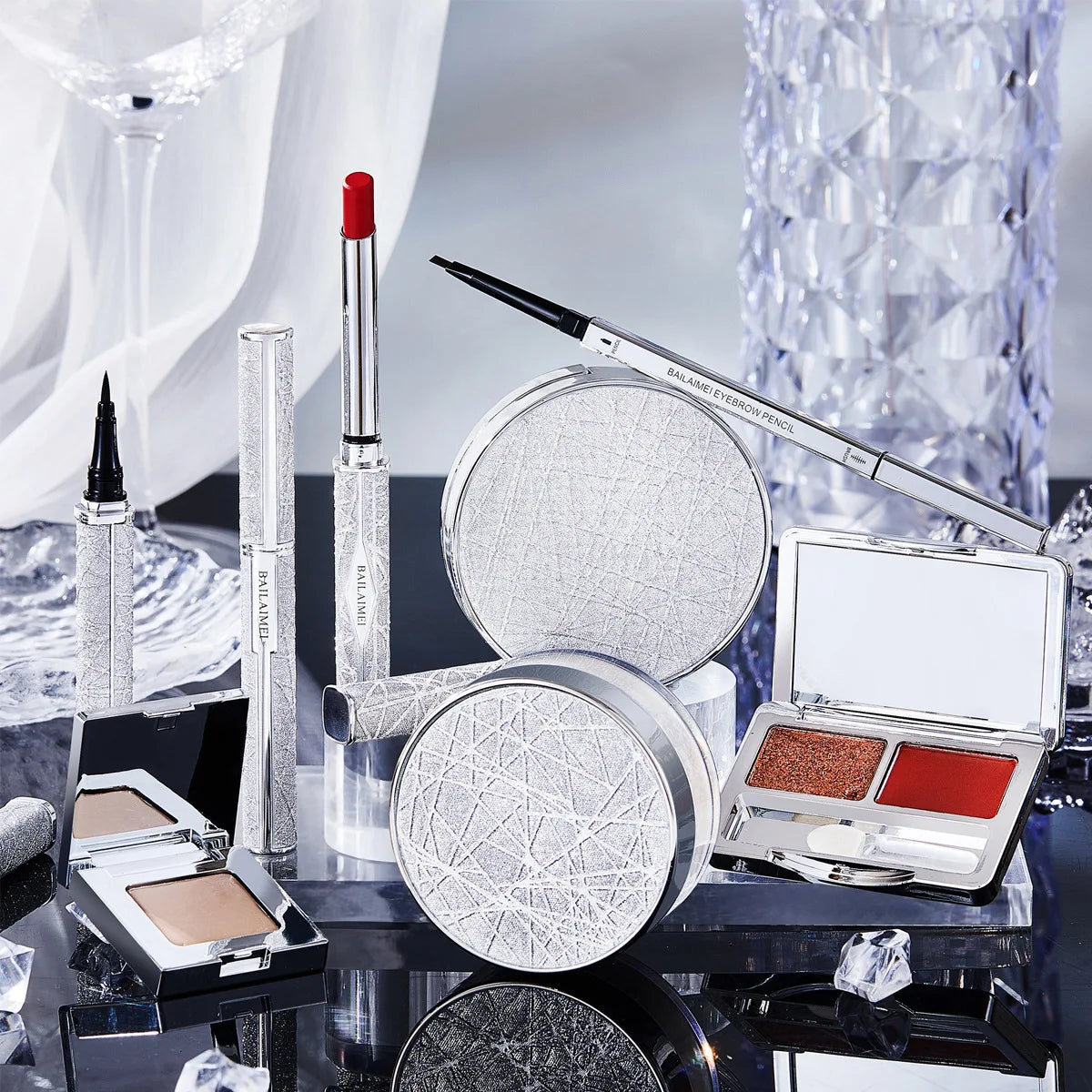 Maquillaje Profesional 8 Piece Makeup Set Gift Box Lipstick Loose Powder Eye Shadow Cosmetic Make Up Kit