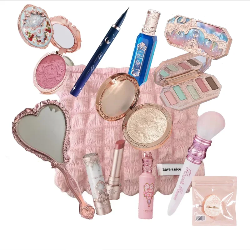 Flower Knows Makeup Sets Moonlight Mermaid Eyeshadow Little Angel Highlighter Powder Glow Waterproof Matte Lipstick Glossy