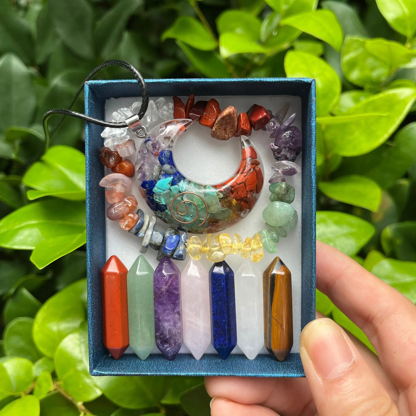 Chakra Healing Crystals Gift Set - 9pcs Quartz Stones for Energy Balance, Meditation & Home Deco