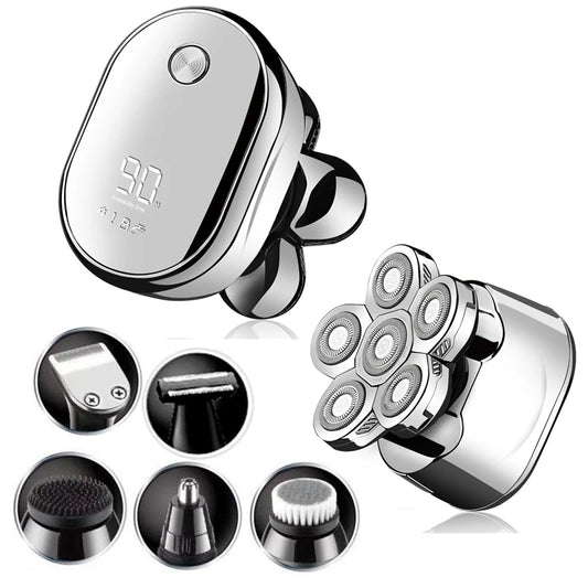 Electric Shaver Kit Men 5in1Wet DryRazor Beard Trimmer Digital Display Face Body Shaving Tool