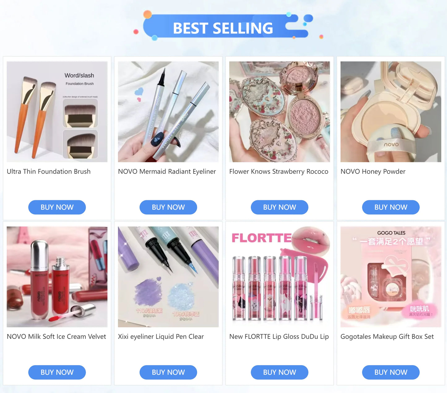 Flower Knows Moonlight Mermaid Gradient Blush Palette Long Lasting Matte Natural Brightening Multi-Color Combo Blush Makeup