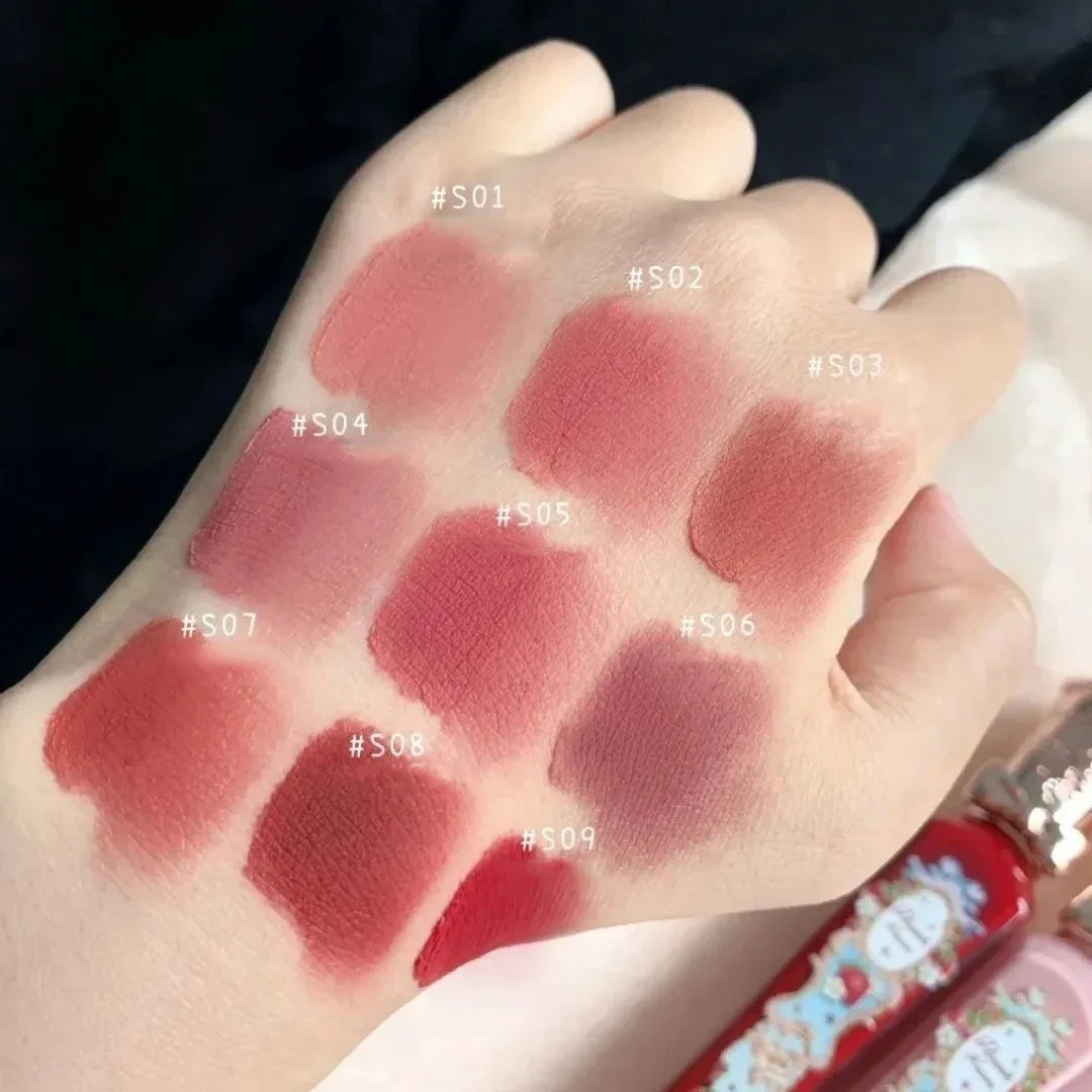 Flower Knows Strawberry Rococo Matte Lip Cream Vegan Waterproof Long Lasting Lip Stain Lightweight Blur Tint For Women Girl