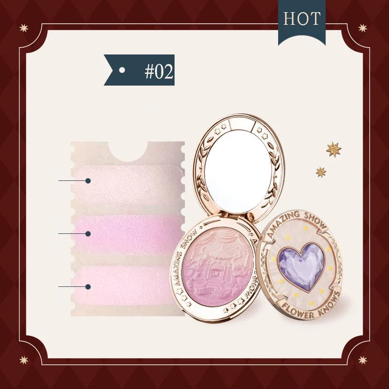 Flower Knows Blush Makeup Flower Knowing Circus Blue Purple Gradient Blusher Matte Natural Glow Face Powder Blushes 5g/0.17OZ